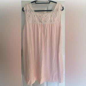 Vintage Night Shift Nightgown Lace Embroidered Pink Women’s M Grannycore